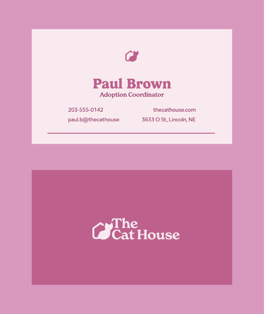 The Cat House Business Cards front back